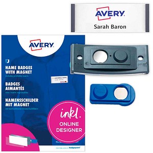AVERY Zweckform Namensschilder Magnet anthrazit 7,0 x 3,0 cm