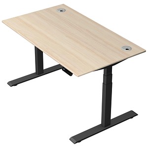 Kerkmann Move 2 Plus elektrisch höhenverstellbarer Schreibtisch ahorn rechteckig, T-Fuß-Gestell anthrazit 140,0 x 80,0 cm