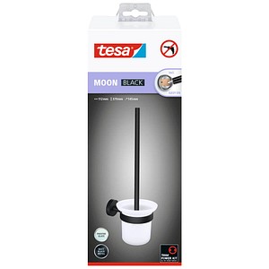 4063565127243 - - moon black WC-Garnitur Set mit Halter & WC-Bürste matt schwarz satiniertes Glas - für Bäder im Industrial Style und moderne Badezimmer