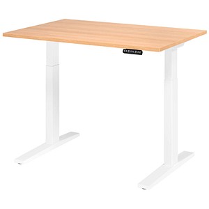 4032062190784 - HAMMERBACHER XMKA12 elektrisch höhenverstellbarer Schreibtisch eiche rechteckig C-Fuß-Gestell weiß 1200 x 800 cm