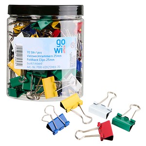 4040881856279 - Foldbackklammern farbsortiert 25 cm 70 St