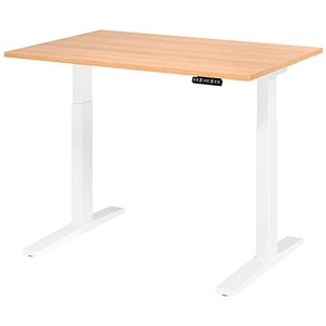 4032062190784 - Schreibtisch XMKA elektrisch höhenverstellbar 70-120cm (H) 120x80cm (BxT) Rechteckig eiche   weiß 4032062190784 Hammerbache