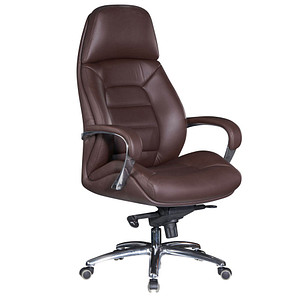 AMSTYLE XXL Chefsessel, SPM1.437 Leder braun, Gestell alu