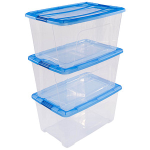 7081446101622 - Aufbewahrungsbox Clear NTB 6297 außen 395x575x40cm Polypropylen transparent blau 7081446101622 IRIS Ohyama