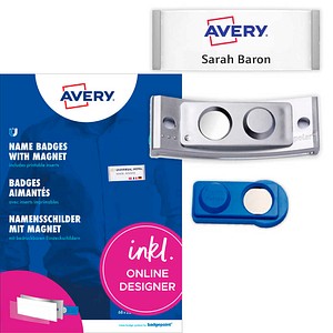 AVERY Zweckform Namensschilder Magnet - silber - 80 x 34 mm