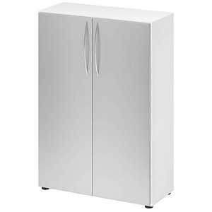 4032062305133 - HAMMERBACHER Aktenschrank 4550 V4550 W S BM weiß silber 2 Fachböden 800 x 346 x 1144 cm