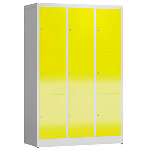 4061815857698 - Schließfachschrank ClassiX lichtgrau zinkgelb X-523336 9 Schließfächer 1185 x 500 x 1800 cm 4061815857698 LÜLLMANN