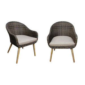 Garden Pleasure Gartenstühle mit Armlehnen PUEBLO braun, Holz, 2 St.