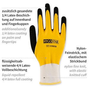 4015544715835 - unisex Arbeitshandschuhe Wet Protect schwarz Größe 10 12 Paar