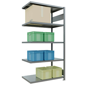 4004514283795 - Schulte Lagertechnik Fachbodenregal-Stecksystem MULTIplus 250 Anbauregal Längenriegel 2000x1000x600 mm 5 Böden verzinkt