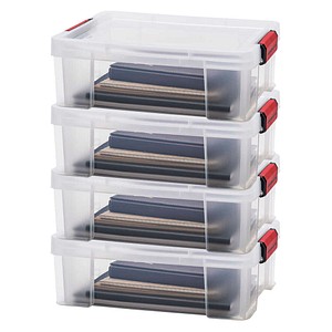 4 PAPERFLOW CLIP`N STORE Aufbewahrungsboxen 9,0 l transparent 38,0 x 29,0 x 13,1 cm