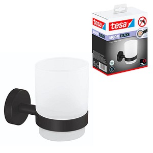 tesa Zahnputzbecherhalter MOON schwarz, weiß, 1 St.