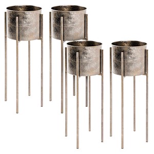 HAKU Möbel Pflanzenständer Dona 1 Metall, Ø 27,0 cm bronze rund, 4 St.