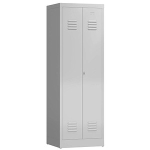 4061815539174 - - Spind Stahl Kleiderschrank Garderobenschrank 2 Abteile mittig schließend 1800 x 600 x 500 mm lichtgrau 510420X 4061815539174 - - Spind Stahl Kleiderschrank Garderobenschrank 2 Abteile mittig schließend 1800 x 600 x 500 mm lichtgrau 510420X