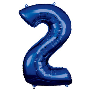 0194099010733 - Luftballons Zahl 2 blau 0194099010733 amscan
