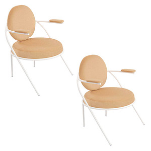 3660141960273 - Sessel Meet by Paperflow Saturne mit Armlehnen B 700 x T 730 x H 880 mm Stahlrohr Kunstleder Weiß Elfenbein