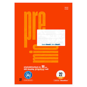 9001939836532 - Schulblock 040746022 Premio Lineatur 22   kariert A4 90g 50 Blatt 9001939836532 Staufen