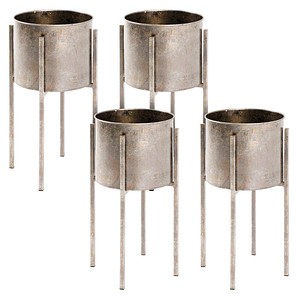 HAKU Möbel Pflanzenständer Dona 2 Metall, Ø 27,0 cm bronze rund, 4 St.