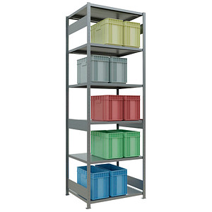 4004514284228 - Schulte Lagertechnik Fachbodenregal-Stecksystem MULTIplus 250 Grundregal Längenriegel 3000x1000x800 mm 7 Böden verzinkt