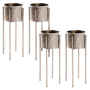 HAKU Möbel Pflanzenständer Dona 3 Metall, Ø 24,0 cm bronze rund, 4 St.
