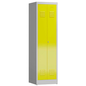 4061815545250 - Spind ClassiX lichtgrau zinkgelb X-510406 1 Schließfach 500 x 500 x 1800 cm 4061815545250 LÜLLMANN