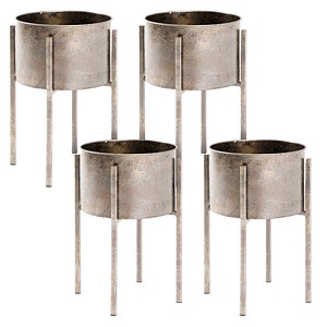 HAKU Möbel Pflanzenständer Dona 4 Metall, Ø 38,0 cm bronze rund, 4 St.