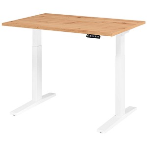 4032062190814 - HAMMERBACHER XMKA12 elektrisch höhenverstellbarer Schreibtisch asteiche rechteckig C-Fuß-Gestell weiß 1200 x 800 cm