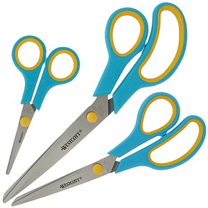 4027521525528 - Scheren-Set Easy Grip Edelstahl rostfrei 13 21 25cm türkis melonengelb 4027521525528 3 Stück