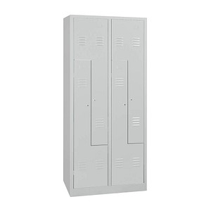 4260090175835 - Spind 106567 Metall 2 Abteile mit 4 Fächern abschließbar 80x180cm (BxH) lichtgrau 4260090175835 Gürkan