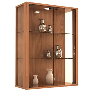 Udina Vitrine nussbaum 2 Fachböden