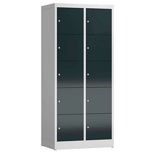4061815858244 - Schließfachschrank ClassiX anthrazit lichtgrau X-523528 10 Schließfächer 800 x 500 x 1800 cm 4061815858244 LÜLLMANN