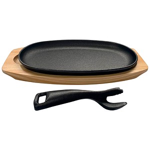 4260202024631 - Servierpfanne mit Holzuntersetzer schwarz 1 St