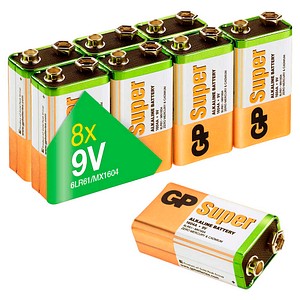 GP E-Block Batterie 9V Alkali-Mangan 8 Stück