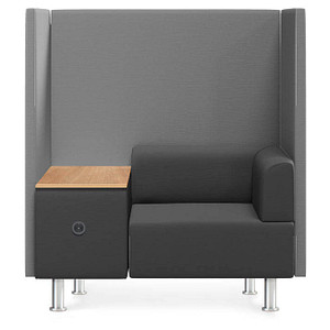 8427951180643 - Soft-Seating-System BE SOFT 1 Sitz mit Tisch m Akustik-Panel inkl Steckersystem schwarz-grau