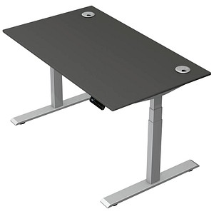 Kerkmann Move 2 Plus elektrisch höhenverstellbarer Schreibtisch anthrazit rechteckig, T-Fuß-Gestell silber 140,0 x 80,0 cm
