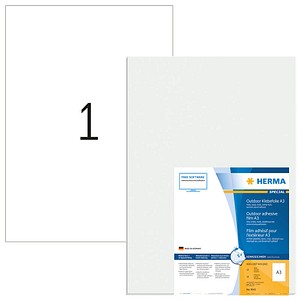 10 HERMA Folien-Kraftklebe-Etiketten 9542 weiß 420,0 x 297,0 mm
