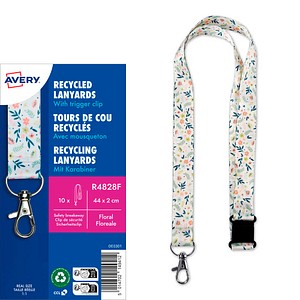 AVERY Zweckform R4828F Lanyard weiß 10 Stück Stoff Ausweishalter