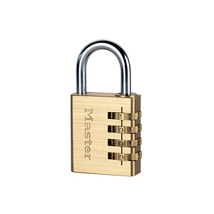 3520190193193 - 604EURD 4-Zahlen Zahlenschloss mit Aluminiumkörper mit Messing-Finish Gold 81 x 4 x 18 cm - Master Lock