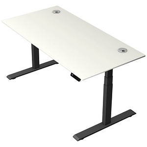 Kerkmann Move 2 Plus elektrisch höhenverstellbarer Schreibtisch weiß rechteckig, T-Fuß-Gestell anthrazit 160,0 x 80,0 cm