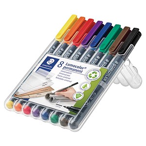 Staedtler Folienstift 318 F farbig sortiert 0,6 mm 8er-Etui permanent 4007817323694 Staedtler 8 Stück