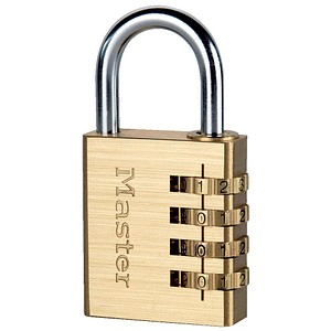 604EURD 4-Zahlen Zahlenschloss mit Aluminiumkörper mit Messing-Finish Gold 81 x 4 x 18 cm - Master Lock