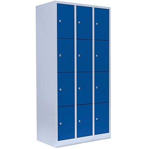 4061815518032 - Schließfachschrank lichtgrau enzianblau 520431 12 Schließfächer 885 x 500 x 1800 cm 4061815518032 LÜLLMANN