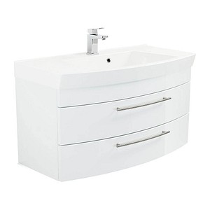 4251461514452 - POSSEIK Waschbecken mit Unterschrank LUNA 100 weiß 1005 x 502 x 572 cm