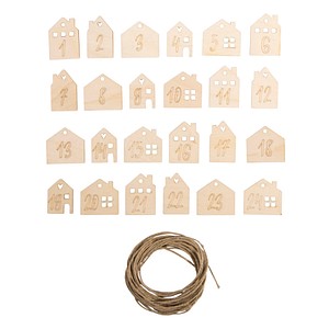 Rayher Adventskalenderzahlen Holz 1- 24 natur