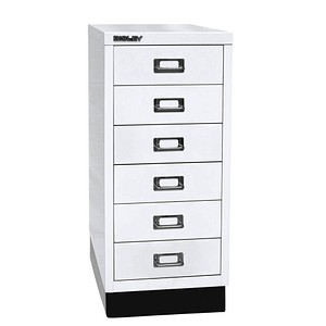 BISLEY MultiDrawer™ L296S Schubladenschrank verkehrsweiß 6 Schubladen 27,8 x 38,0 x 67,0 cm