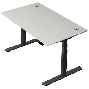 Kerkmann Move 2 Plus elektrisch höhenverstellbarer Schreibtisch lichtgrau rechteckig, T-Fuß-Gestell anthrazit 140,0 x 80,0 cm