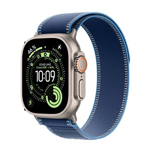 0195950609448 - Apple Watch Ultra 3 GPS + Cellular 49mm Natur Titanium Case mit Blau Hellblau Trail Loop - M L