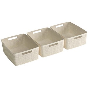 curver JUTE RECYCLING Aufbewahrungskörbe-Set weiß, 3 St.