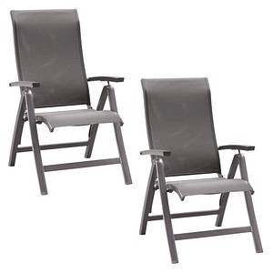 BEST Gartenstühle mit Armlehnen Larino anthrazit, 2 St.