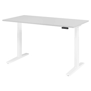4032062190852 - HAMMERBACHER XMKA16 elektrisch höhenverstellbarer Schreibtisch lichtgrau rechteckig C-Fuß-Gestell weiß 1600 x 800 cm 4032062190852 - HAMMERBACHER XMKA16 elektrisch höhenverstellbarer Schreibtisch lichtgrau rechteckig C-Fuß-Gestell weiß 1600 x 800 cm